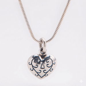 Engraved Silver Heart Pendant