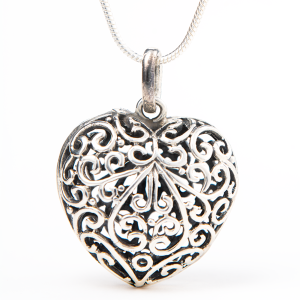 Handcrafted sterling silver heart pendant, perfect for heartfelt gifting