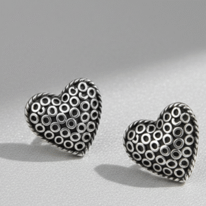 Textured Heart  Earrings