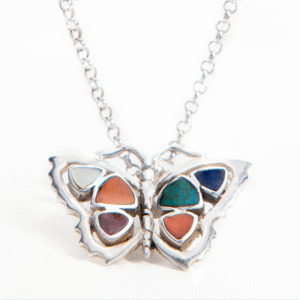 Butterfly steelng silver necklace