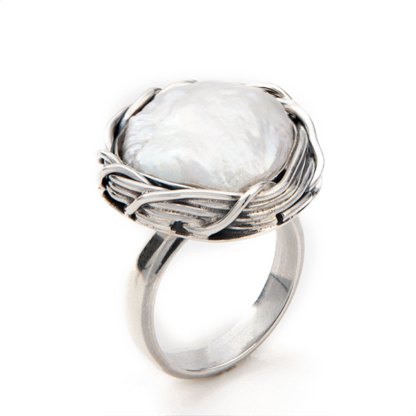 Motherofpearlsilverring