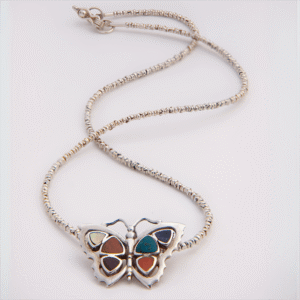 inlay butterfly necklace