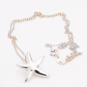 Peruvian Delight .950 sterling silver Starfish Pendant Necklace on 18-inch rolo chain with lobster clasp
